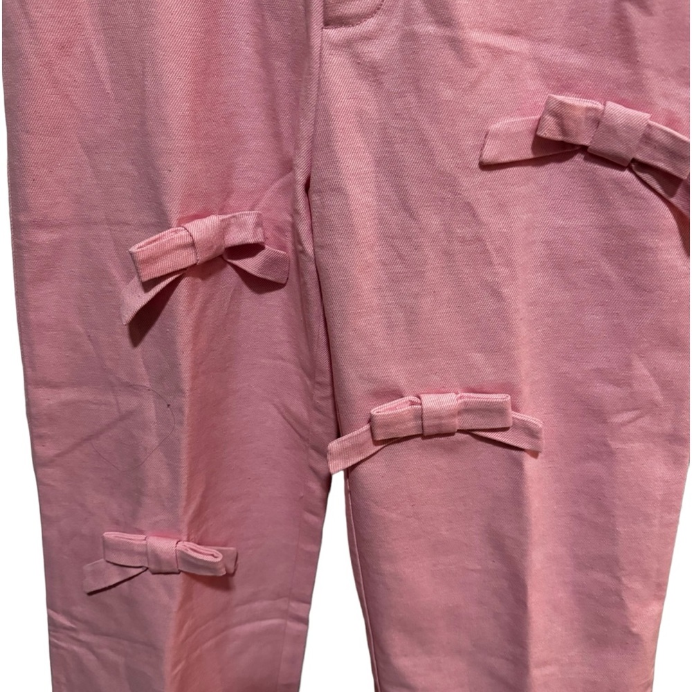 Lina - Pink wide Leg Bow Jeans size Medium - Picture 5 of 15